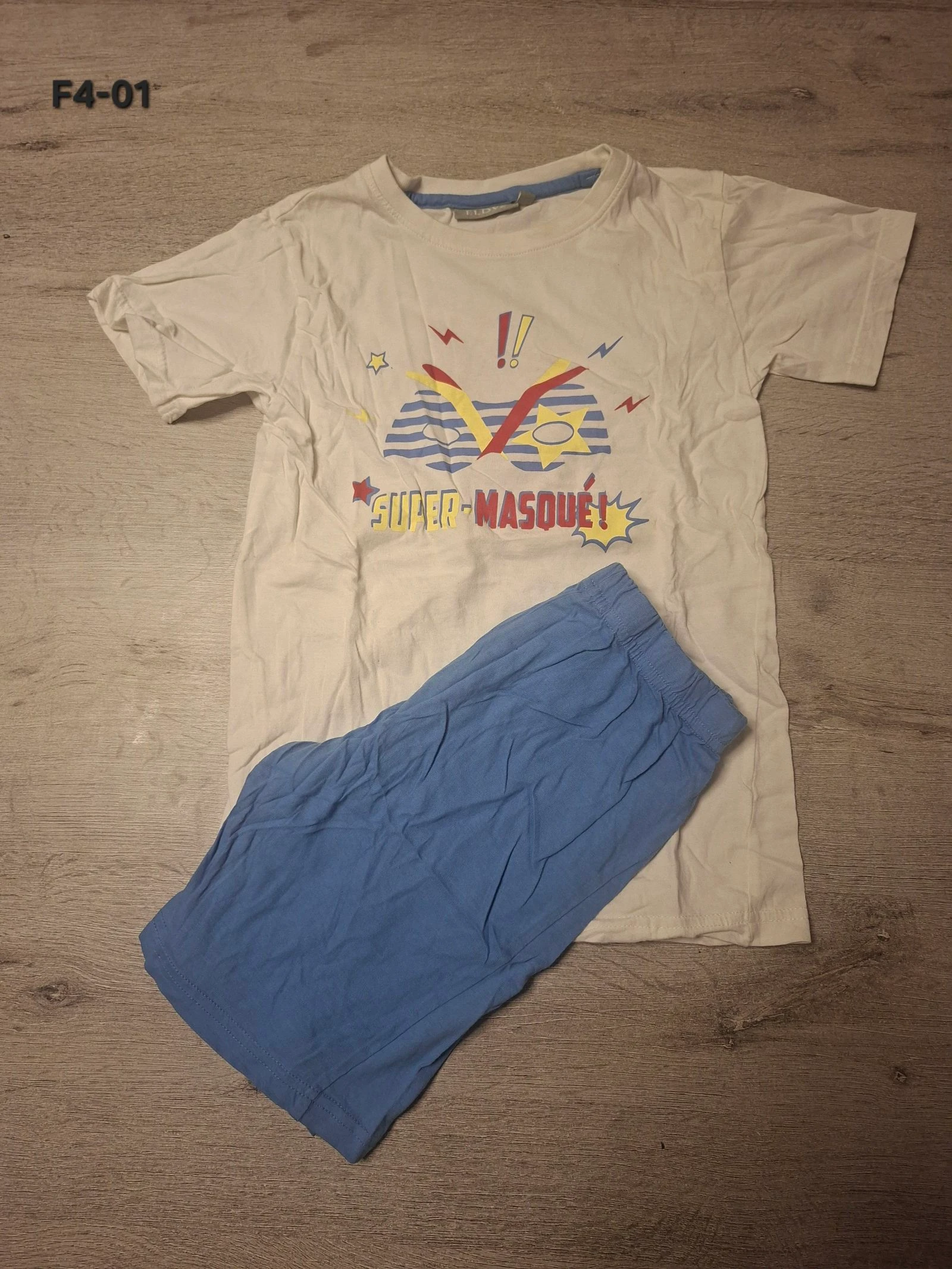 🌷F4-01🌷Ensemble garçon ELDYS – T-shirt + Short bleu – Taille 10 ans🌷